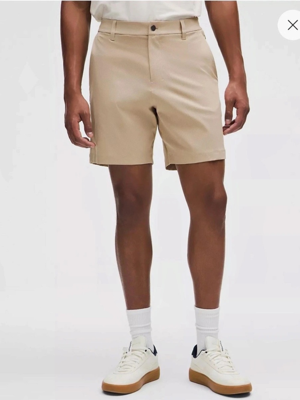 Lululemon Men’s ABC Short Classic Fit 7" Flat Front Shorts in Light Ivory